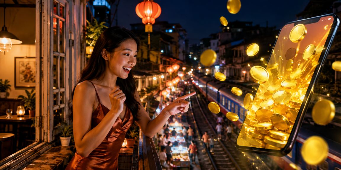 Người đàn ông Hà Nội nhâm nhi cà phê buổi sáng và xem kèo cá cược trên điện thoại