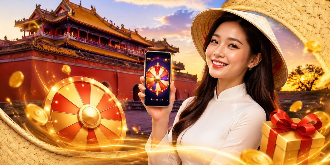 Phụ nữ mặc áo dài đội nón lá Huế ngồi trước bàn Roulette casino sang trọng