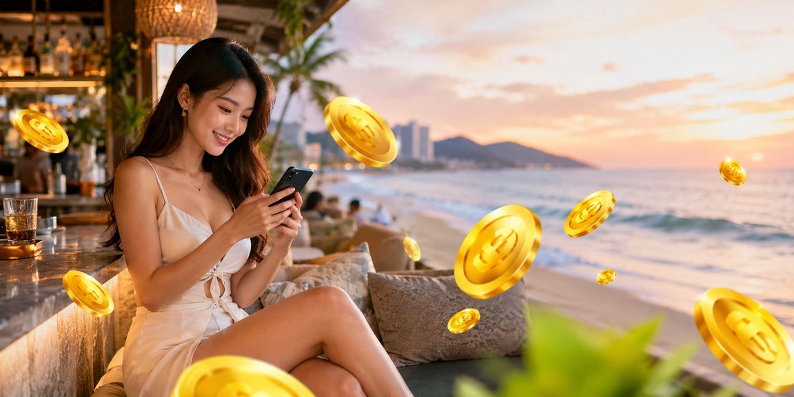 Người dùng nạp tiền thưởng viva88 trên bãi biển Vũng Tàu buổi chiều